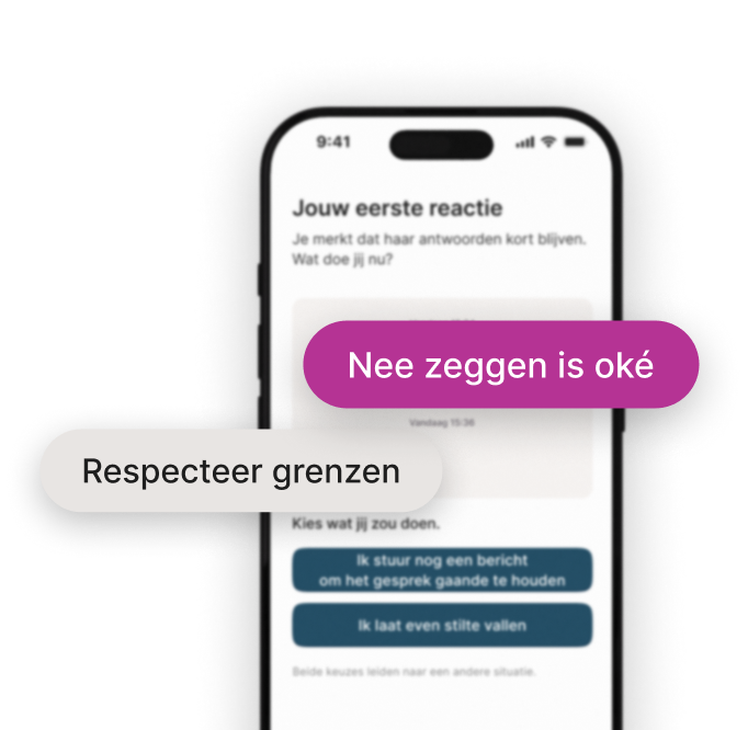 Smartphone mock-up van de Sensus webapplicatie